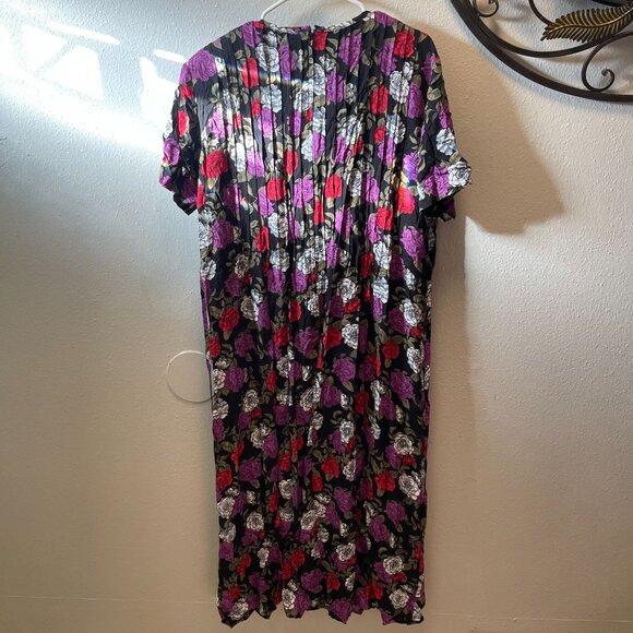 Vintage JBS Ltd Floral Pleated Midi Dress Size 18 - Picture 4 of 10